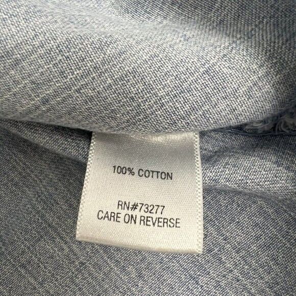 Sonoma Womens Western Grunge Denim Snap Button Up Sleeveless Blouse Size Medium - Picture 5 of 10